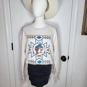 Buc-ee’s Oversized Aztec Southwest Sweatshirt Size Small